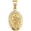 14K Yellow 15x11 mm Oval Hollow St. Christopher Medal - Siddiqui Jewelers