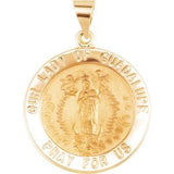 14K Yellow 22 mm Round Hollow Our Lady of Guadalupe Medal - Siddiqui Jewelers