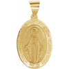 14K Yellow 19x13.5 mm Oval Hollow Miraculous Medal - Siddiqui Jewelers