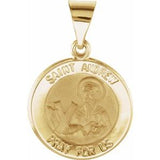 14K Yellow 15 mm Round Hollow St. Andrew Medal - Siddiqui Jewelers