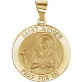 14K Yellow 18 mm Round Hollow St. Andrew Medal - Siddiqui Jewelers