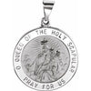 14K White 22x22 mm Round Hollow Scapular Medal - Siddiqui Jewelers