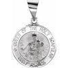 14K White 15x15 mm Round Hollow Scapular Medal - Siddiqui Jewelers