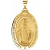 14K Yellow 29x20 mm Oval Hollow Miraculous Medal - Siddiqui Jewelers