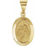 14K Yellow 15x11 mm Oval Hollow St. Anthony Medal - Siddiqui Jewelers