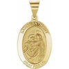 14K Yellow 19x14 mm Oval Hollow St. Anthony Medal - Siddiqui Jewelers