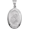 14K White 19x14 mm Oval Hollow St. Anthony Medal - Siddiqui Jewelers