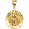 14K Yellow 15 mm Round Hollow St. Florian Medal - Siddiqui Jewelers