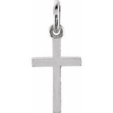 14K White Cross Charm with Jump Ring - Siddiqui Jewelers