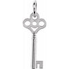 14K White Key Charm with Jump Ring - Siddiqui Jewelers