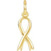 14K Yellow Breast Cancer Awareness Ribbon Charm with Jump Ring - Siddiqui Jewelers