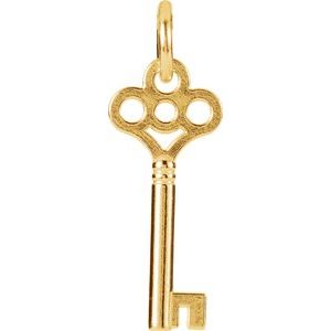 14K Yellow Key Charm with Jump Ring - Siddiqui Jewelers