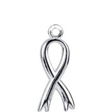 Sterling Silver Breast Cancer Awareness Ribbon Charm with Jump Ring - Siddiqui Jewelers