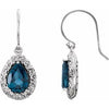 14K White London Blue Topaz Sculptural-Inspired Dangle Earrings - Siddiqui Jewelers