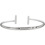 14K White Hinged Cuff Bar Bracelet 7" - Siddiqui Jewelers
