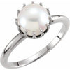 14K White Freshwater Cultured Pearl Ring -Siddiqui Jewelers