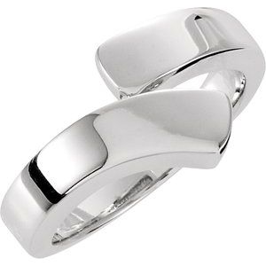 14K White Bypass Ring - Siddiqui Jewelers