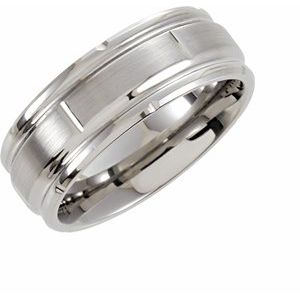 Tungsten 8 mm PVD Grooved Band Size 11 - Siddiqui Jewelers