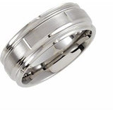 Tungsten 8 mm PVD Grooved Band Size 10 - Siddiqui Jewelers