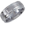 White PVD Tungsten 8 mm Grooved Band Size 12 - Siddiqui Jewelers