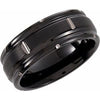 Black PVD Tungsten 8 mm Grooved Band Size 9 - Siddiqui Jewelers