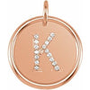 14K Rose .08 CTW Diamond Initial K Pendant - Siddiqui Jewelers