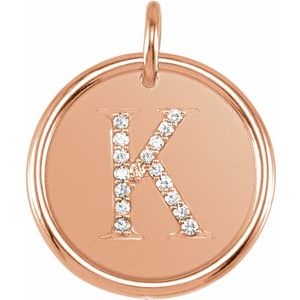 14K Rose .08 CTW Diamond Initial K Pendant - Siddiqui Jewelers