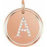 14K Rose .08 CTW Diamond Initial A Pendant - Siddiqui Jewelers