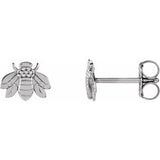 14K White Bumblebee Earrings Siddiqui Jewelers