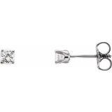 Sterling Silver 3 mm Round Imitation Diamond Youth Birthstone Earrings - Siddiqui Jewelers