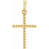 14K Yellow 17.5x12.1 mm Beaded Cross Pendant - Siddiqui Jewelers