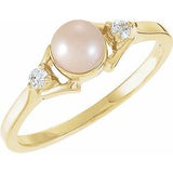 14K Yellow Akoya Cultured Pearl & .06 CTW Diamond Ring - Siddiqui Jewelers