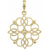 14K Yellow 27x18.75 mm Floral-Inspired Pendant - Siddiqui Jewelers