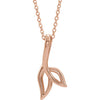 14K Rose Freeform 16-18" Leaf Necklace - Siddiqui Jewelers