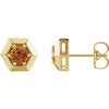 14K Yellow Citrine Geometric Earrings - Siddiqui Jewelers