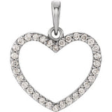 14K White 1/4 CTW Diamond Heart Pendant - Siddiqui Jewelers