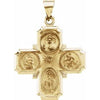 14K Yellow 25x25 mm Hollow Four-Way Cross Medal - Siddiqui Jewelers