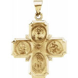 14K Yellow 25x25 mm Hollow Four-Way Cross Medal - Siddiqui Jewelers