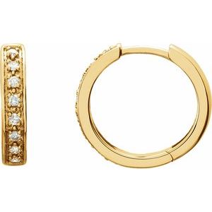 14K Yellow 1/5 CTW Diamond Hoop Earrings - Siddiqui Jewelers