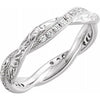 14K White 1/5 CTW Diamond Design-Engraved  Eternity Band Size 7 - Siddiqui Jewelers