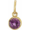 14K Yellow 4 mm Round Imitation Amethyst Birthstone Charm - Siddiqui Jewelers