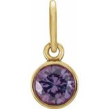 14K Yellow 4 mm Round Imitation Alexandrite Birthstone Charm - Siddiqui Jewelers