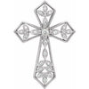 14K White 1/10 CTW Diamond Cross Pendant - Siddiqui Jewelers
