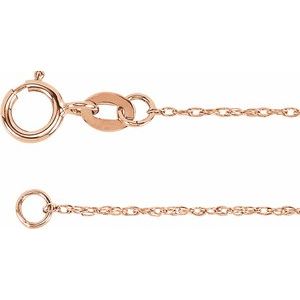 18K Rose 1 mm Solid Rope 16" Chain-Siddiqui Jewelers