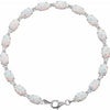 14K White Lab-Grown Opal Line 7" Bracelet - Siddiqui Jewelers