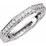 14K White 3/4 CTW Diamond Eternity Band Size 7 - Siddiqui Jewelers