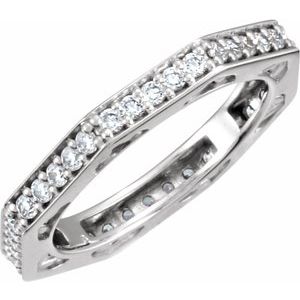 14K White 3/4 CTW Diamond Eternity Band Size 7 - Siddiqui Jewelers