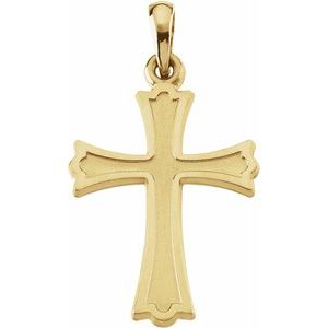 14K Yellow 22x16 mm Cross Pendant - Siddiqui Jewelers