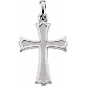Sterling Silver 22x16 mm Cross Pendant - Siddiqui Jewelers