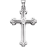 14K White 32x22 mm Cross Pendant - Siddiqui Jewelers